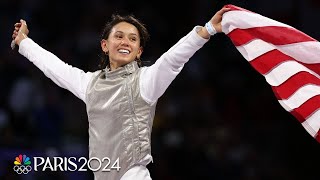 Relive Lee Kiefers US womens fencings gold medal moments at the Paris Olympics  NBC Sports [upl. by Janot]