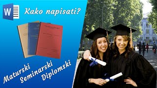 Kako napisati Maturski Seminarski Diplomski u MS Wordu [upl. by Amal]