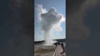 Eruption aftermath of Biscuit Basin Geyser in Yellowstone National Park Video credit vlad merch [upl. by Ellenad]