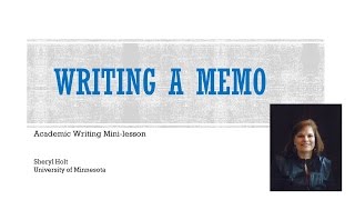 Writing a Memo [upl. by Hcra]