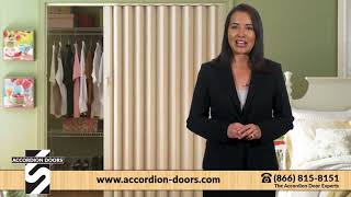 Accordiondoorscom Woodfold Accordion Doors Folding Doors Acoustical Partitions Room Dividers [upl. by Qifahs925]