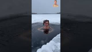 Ice Power 💪💪 ice cold snow frozen winter mermaid satisfying icefun icequeen [upl. by Llenet]