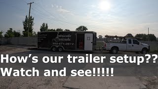 Pour trailer setup and stamped patio [upl. by Arianne]