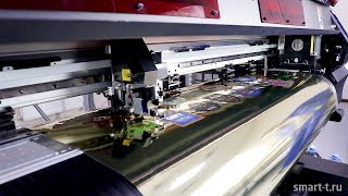 УФплоттер Mimaki UCJV300  печать на металлизированной пленке [upl. by Alvira888]