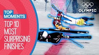 Top 10 Surprise Finishes of All Time at the Winter Olympics  Top Moments [upl. by Nylyahs]