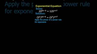 Exponential Equation Youtube youtubeshort maths [upl. by Joey964]