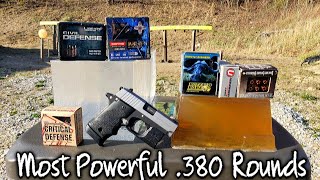 The Most Powerful 380acp Ammo You Can Buy  Ballistic Gel Test [upl. by Llenaej515]