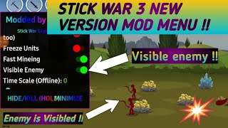 NEW STICK WAR 3 MOD MENU APK GAMEPLAY PART 5 NEW VERSION AND NEW FUTURE VISIBLE ENEMY [upl. by Olbap116]