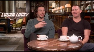 LOGAN LUCKY 8 Questions for Channing Tatum and Adam Driver [upl. by Leiahtan]