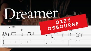 quotDreamerquot  Ozzy Osbourne  EASY Fingerstyle Guitar Lessons TAB [upl. by Wendi991]