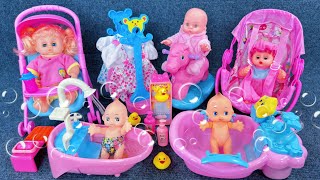 10 Minutes Satisfying with Unboxing Doll cart toys，Cute Baby Bathtub Playset ASMR  Review Toys [upl. by Llehsor]