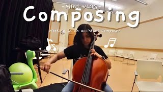 On Set 🎹🎻🎧 working as an assistant composer writing music 🎶mini vlog [upl. by Airdnat]