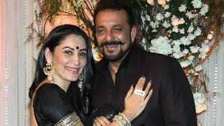 Sanjay Dutt with Wife Manyata Attends KaranBipashas Wedding Reception [upl. by Anawahs]