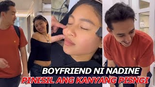 NADINE LUSTRE PINISIL NG BOYFRIEND ANG KANYANG PISNGI  DINALA ANG BF SA AIVEECLINIC [upl. by Candyce810]