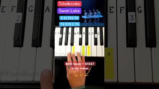 Swan Lake  Tchaikovsky Piano Tutorial with numbers pianolessons piano howtoplay [upl. by Annerahs]