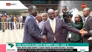 KICC Raila Odinga has arrived for the Africa Climate Summit received by DP Rigathi Gachagua [upl. by Iarised]