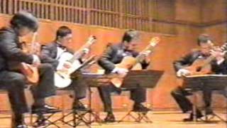 Aranjuez Guitar Quartet plays VILLE D AVRIL  Roland Dyensmpg [upl. by Ynahpit]