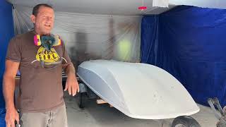 1971 Boston Whaler 13 restoration  part 5  priming the hull [upl. by Nolrak]