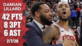 Damian Lillard irate goaltending not called late in 42point game vs Jazz  201920 NBA Highlights [upl. by Bois976]