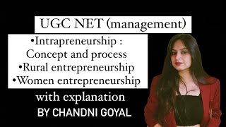 Intrapreneurship Concept and process  Women and rural entrepreneurship  UGC NET [upl. by Canty]