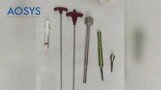 AOSYS bone Cement injecting device for spine pedicle screw fenestrated and MIS screw [upl. by Enirhtak]