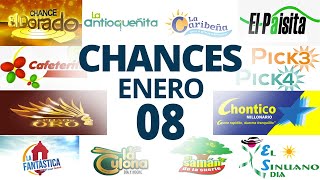 Resultados del Chance del Lunes 8 de Enero de 2024 Loterias 😱🤑💰💵 [upl. by Mary]