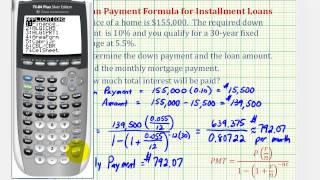 Ex 1 Find a Monthly Mortgage Payment with a Down Payment [upl. by Lightfoot]