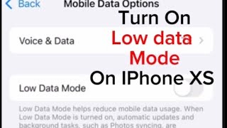 How to Turn On  Turn Off Low Data Mode on IPhone XS [upl. by Bernardi]