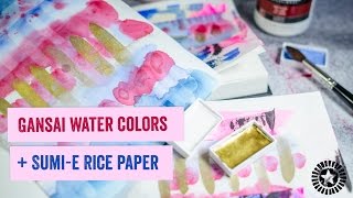 BloknoteTV Gansai water colors  Sumie rice paper [upl. by Asserac366]