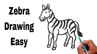 How to draw Zebra  Easy drawing  drawwithrltudu [upl. by Mclaurin92]