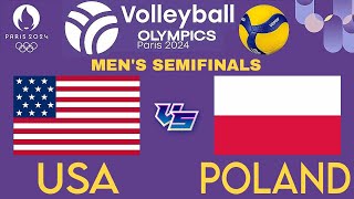 OLYMPIC MENS VOLLEYBALL LIVE │ USA vs POLAND Livescore [upl. by Sybley786]