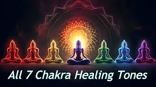 All 7 Chakra Activation Healing Meditation  Solfeggio Frequency Cycle 49min Pure Tone HQ [upl. by Craner909]