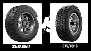 Tire Size 27570r18 vs 33x1250r18 [upl. by Urion]