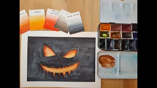 Tutorial monstruo de Halloween en acuarela [upl. by Ahsemak198]