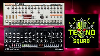 Roland Techno Squad TR 909 vs SE 02 Minimoog clone [upl. by Paige840]