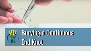 Burying the end knot in a continuous subcutaneous suture pattern [upl. by Falconer]