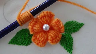 Hand Embroidery Easy Trick for Making Flowers and Embroidery [upl. by Annod]