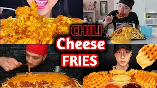 Epic CHILI 🌶️ Cheese Fries 🍟Mukbangers gone insane 😯😧 [upl. by Iel319]