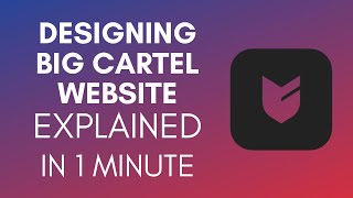 How To Design Big Cartel Website 2024 [upl. by Aytida]