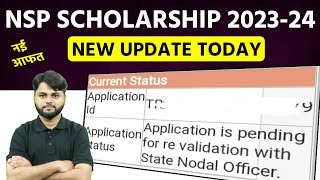 Application is Pending for Revalidation with State Nodal Officer  NSP Scholarship New Update Today [upl. by Idden]