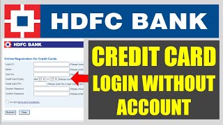 How to create HDFC credit card user id and password  Login HDFC credit card net banking first time [upl. by Ingalls]