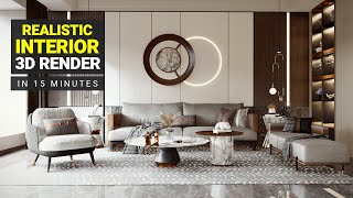 How To Create a REALISTIC Interior Render in just 15 minutes  Lumion Rendering Tutorial 3d Render [upl. by Anyar]