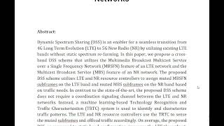 Enabling Uncoordinated Dynamic Spectrum Sharing Between LTE and NR Networks [upl. by Meyeroff451]