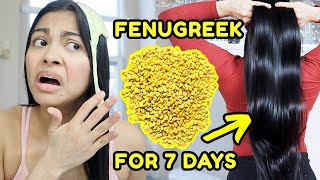 FENUGREEK for 7 days Grow the thickest hair ever before amp after results [upl. by Ycnahc850]