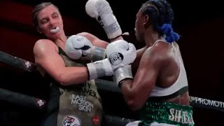 CLARESSA SHIELDS VS CHRISTINA HAMMER ROUND 8 WORLD TITLE FIGHT [upl. by Annovoj]