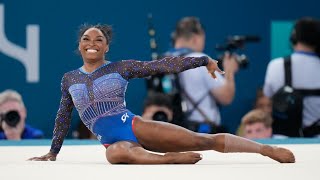 Simone Biles wins gold in Olympic gymnastics allaround finals [upl. by Htezil]