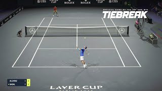 TIEBREAK  Carlos Alcaraz Rafael Nadal I Laver Cup Arena I TIEBREAKER PS5 [upl. by Adas]