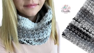 Crochet a Beautiful COWL – Quick amp Easy ONE ROW REPEAT Design [upl. by Zarla]