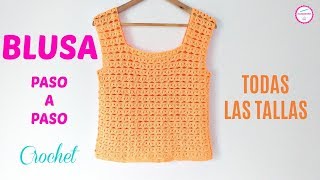 BLUSA CROCHET MUY FÁCIL DE TEJER  TODAS LAS TALLAS  HANDWORK DIY [upl. by Narut]