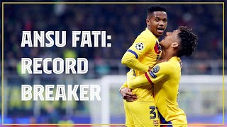 ⚽ Ansu Fatis record breaking Champions League goal against Inter [upl. by Romelle]